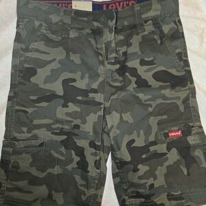 Levi's Kids Camouflage Cargo Shorts - Green and Black
